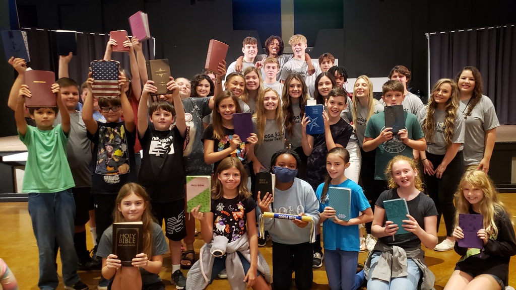 5th Grade won the JOY stick for bringing the most Bibles to chapel today!