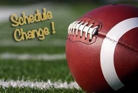 Due to forecasted storms, the away Varsity Football game at Decatur Heritage has been moved to Thursday at 7pm.